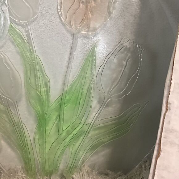 Vintage Tulip L.E. Smith Glass Co. Floral 13" Platter Plate - Picture 4 of 15